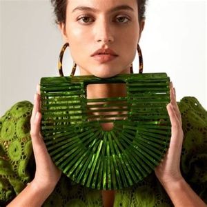 Cult Gaia Green Small Malachite Acrylic Ark Bag